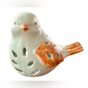 New hand painted blue bird tealight holder cottagecore Spring candle luminary